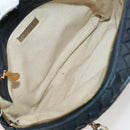 BOTTEGA VENETA INTRECCIATO Hand Bag Leather Navy Gold Auth 204759-11