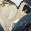 BOTTEGA VENETA INTRECCIATO Hand Bag Leather Navy Gold Auth 204759-26
