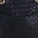 BOTTEGA VENETA INTRECCIATO Hand Bag Leather Navy Gold Auth 204759-2