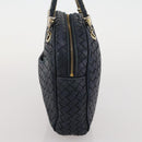 BOTTEGA VENETA INTRECCIATO Hand Bag Leather Navy Gold Auth 204759-4