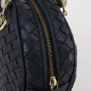 BOTTEGA VENETA INTRECCIATO Hand Bag Leather Navy Gold Auth 204759-7