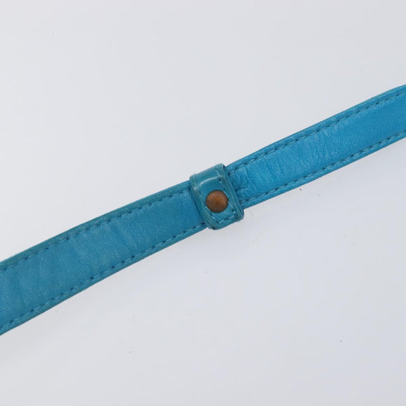 LOEWE Shoulder Bag Leather Light Blue Gold Auth 204760
