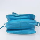 LOEWE Shoulder Bag Leather Light Blue Gold Auth 204760-5