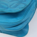 LOEWE Shoulder Bag Leather Light Blue Gold Auth 204760-15