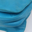 LOEWE Shoulder Bag Leather Light Blue Gold Auth 204760-17