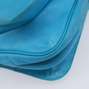 LOEWE Shoulder Bag Leather Light Blue Gold Auth 204760-18