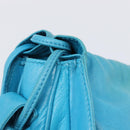 LOEWE Shoulder Bag Leather Light Blue Gold Auth 204760-19