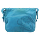LOEWE Shoulder Bag Leather Light Blue Gold Auth 204760-13