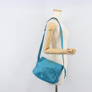 LOEWE Shoulder Bag Leather Light Blue Gold Auth 204760-25