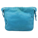 LOEWE Shoulder Bag Leather Light Blue Gold Auth 204760-2