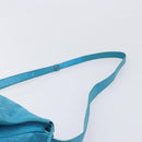 LOEWE Shoulder Bag Leather Light Blue Gold Auth 204760-14