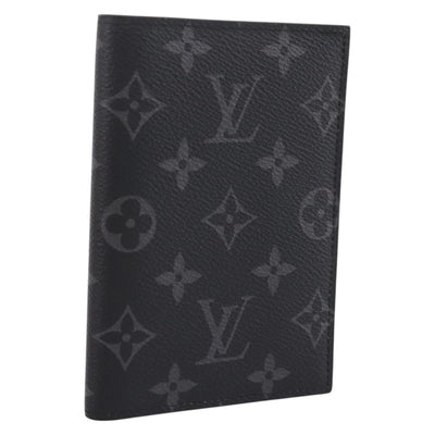 LOUIS VUITTON Monogram Eclipse Couverture Passpole NM Case M64501 Auth 204763V