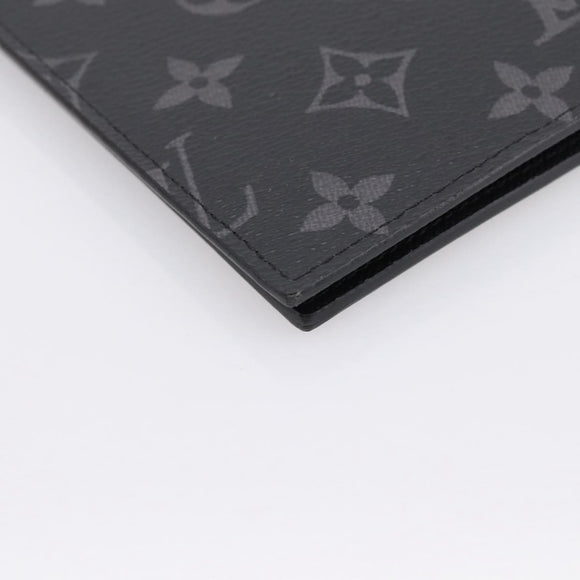 LOUIS VUITTON Monogram Eclipse Couverture Passpole NM Case M64501 Auth 204763V