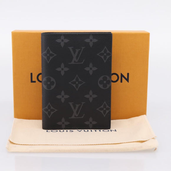 LOUIS VUITTON Monogram Eclipse Couverture Passpole NM Case M64501 Auth 204763V