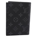 LOUIS VUITTON Monogram Eclipse Couverture Passpole NM Case M64501 Auth 204763V-2