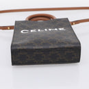 CELINE Triomphe Mini Vertical Cabas Hand Bag PVC 2way Black Gold Auth 204764V-11