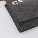 CELINE Triomphe Mini Vertical Cabas Hand Bag PVC 2way Black Gold Auth 204764V-13