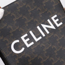 CELINE Triomphe Mini Vertical Cabas Hand Bag PVC 2way Black Gold Auth 204764V-16