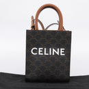 CELINE Triomphe Mini Vertical Cabas Hand Bag PVC 2way Black Gold Auth 204764V-22