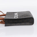 CELINE Triomphe Mini Vertical Cabas Hand Bag PVC 2way Black Gold Auth 204764V-4
