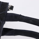 PRADA Canapa Triangle Hand Bag Canvas 2way Navy Silver Auth 204765M-8