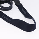 PRADA Canapa Triangle Hand Bag Canvas 2way Navy Silver Auth 204765M-9