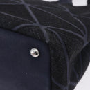 PRADA Canapa Triangle Hand Bag Canvas 2way Navy Silver Auth 204765M-20