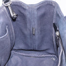 PRADA Canapa Triangle Hand Bag Canvas 2way Navy Silver Auth 204765M-25