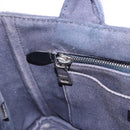 PRADA Canapa Triangle Hand Bag Canvas 2way Navy Silver Auth 204765M-27