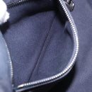 PRADA Canapa Triangle Hand Bag Canvas 2way Navy Silver Auth 204765M-28