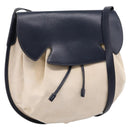 HERMES Shoulder Bag Canvas Beige Gold Auth 204766-1