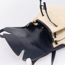 HERMES Shoulder Bag Canvas Beige Gold Auth 204766-15