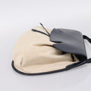 HERMES Shoulder Bag Canvas Beige Gold Auth 204766-5