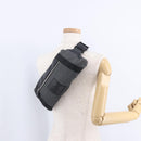 CHANEL Sports Line Waist Bag Canvas Black Silver CC Auth 204767V-22