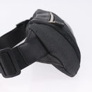 CHANEL Sports Line Waist Bag Canvas Black Silver CC Auth 204767V-4