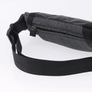 CHANEL Sports Line Waist Bag Canvas Black Silver CC Auth 204767V-7