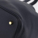 HERMES Picotan Lock MM Hand Bag Taurillon Leather Navy Gold Auth 204768SM-13