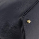 HERMES Picotan Lock MM Hand Bag Taurillon Leather Navy Gold Auth 204768SM-14