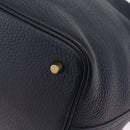 HERMES Picotan Lock MM Hand Bag Taurillon Leather Navy Gold Auth 204768SM-15