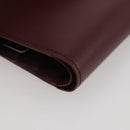 CARTIER Must Line Compact Wallet Leather Bordeaux Gold Auth 204769V-16