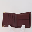 CARTIER Must Line Compact Wallet Leather Bordeaux Gold Auth 204769V-8