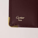 CARTIER Must Line Compact Wallet Leather Bordeaux Gold Auth 204769V-17