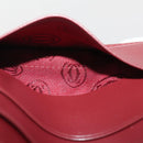 CARTIER Must Line Compact Wallet Leather Bordeaux Gold Auth 204769V-19