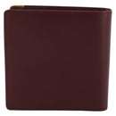 CARTIER Must Line Compact Wallet Leather Bordeaux Gold Auth 204769V-2