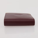 CARTIER Must Line Compact Wallet Leather Bordeaux Gold Auth 204769V-4