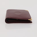 CARTIER Must Line Compact Wallet Leather Bordeaux Gold Auth 204769V-6