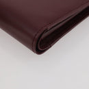 CARTIER Must Line Compact Wallet Leather Bordeaux Gold Auth 204769V-7