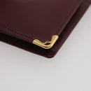 CARTIER Must Line Compact Wallet Leather Bordeaux Gold Auth 204769V-14