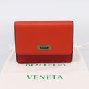 Bottega Veneta Chain Shoulder Wallet Leather Orange Gold Auth 204771V-25