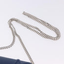 Christian Dior Diorama Chain Shoulder Bag Leather Blue Silver Auth 204772V-11